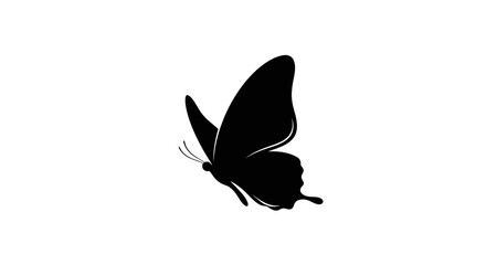 Elegant Black Butterfly Silhouette in Flight. © Refina