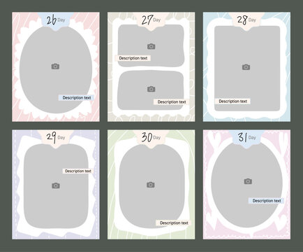 30 Day Challenge Frames Hand Drawn Cute Social Media Post Templates Day 26&ndash;31