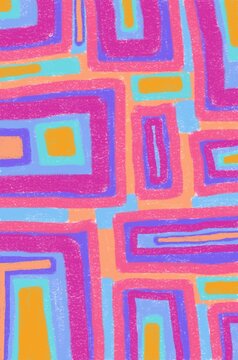 Vibrant abstract geometric pattern with bold pastel blocks
