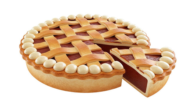 Lattice Topped Guava Pie with a Slice Removed