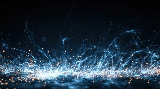 Energy Field: An abstract representation of a dynamic energy field, with glowing blue particles and ethereal lines that emanate outward, creating a captivating visual effect.