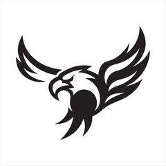 Naklejka premium majestic eagle vector silhouette clip art logo design illustration 