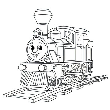 Thomas the train coloring page for kids with locomotive design, ideal for coloring books