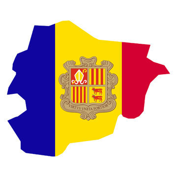 Andorra Flag in Map Shape