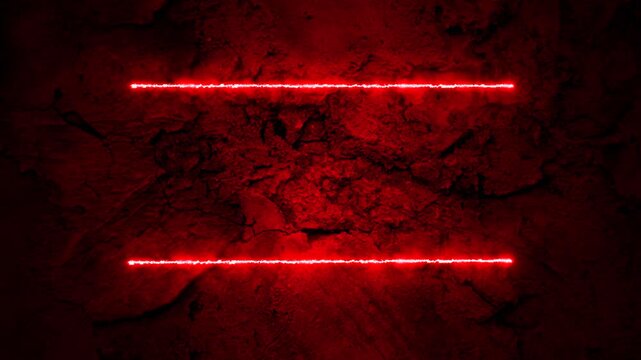 The colorful glow color background template features red neon lines with an old wall texture. 4K