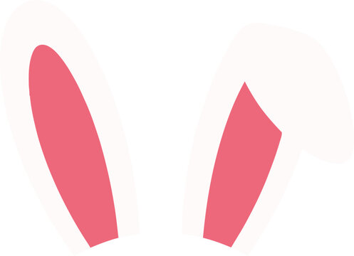Vector bunny ears on the transparent background - isolated white for Happy Easter