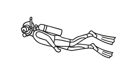 Scuba diver swimming underwater silhouette © PurnaBD