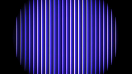Obraz premium Glass Ripple Glowing Blue Neon Vertical Lines in Circular Abstract Background