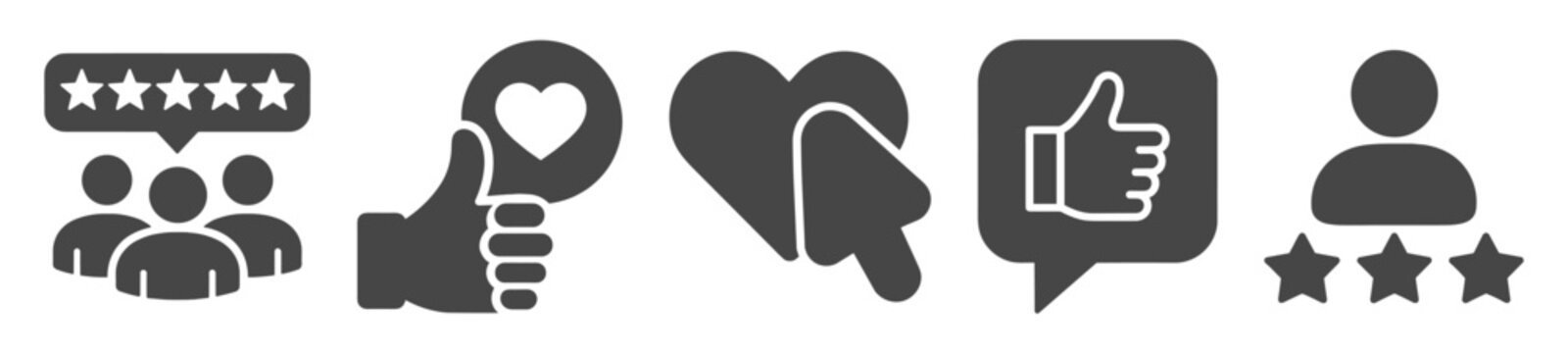 Rating review customer satisfaction feedback solid set icon on transparent background