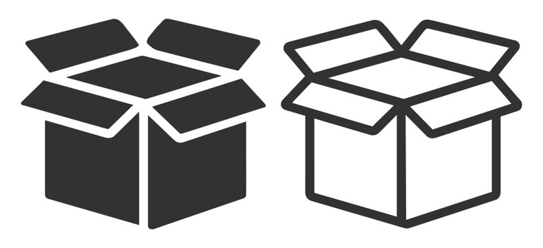 Box commerce delivery logistics transport flat icon on transparent background