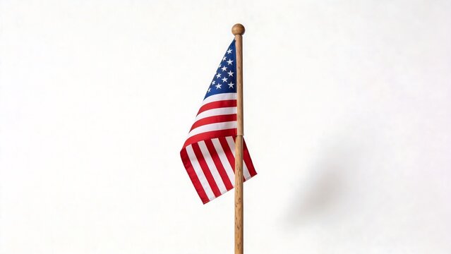 American flag on wooden pole