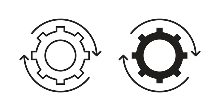 Continuous changes icon in black color. Vector icons on white background