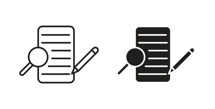 Defining icon in black color. Vector icons on white background