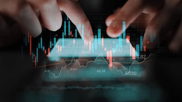 Candlestick chart visualizing financial market trends, investment patterns, price fluctuations, and trading strategy in capital and digital asset markets Marrow