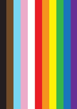 Inclusive Pride Background with Progress Pride Flag Colors. LGBT