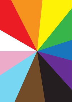 Inclusive Pride Background with Progress Pride Flag Colors. LGBT
