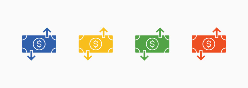 Deficit Icon Set Color Multiple Style Collection Element For Design