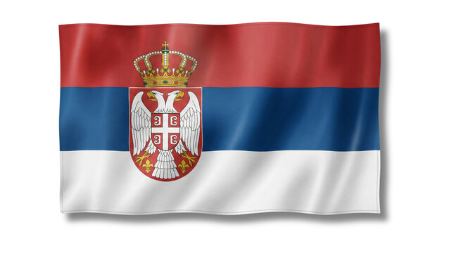 Waving Serbia National Flag