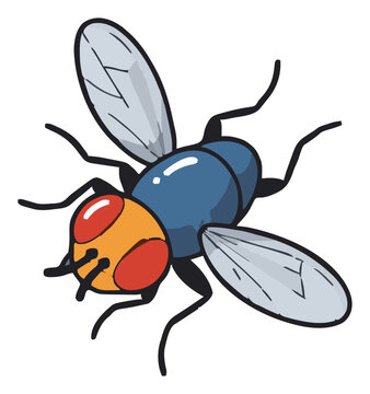 Small common fruit fly vector illustration top view .... Generative AI