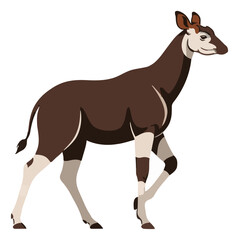 Fototapeta premium Okapi vector illustration side view profile. Generative AI