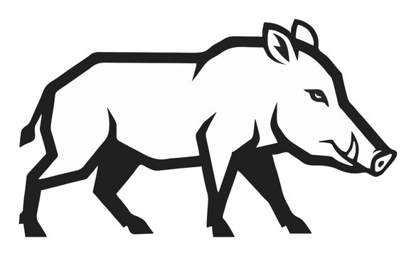 Peccary javelina vector side view illustration. Generative AI