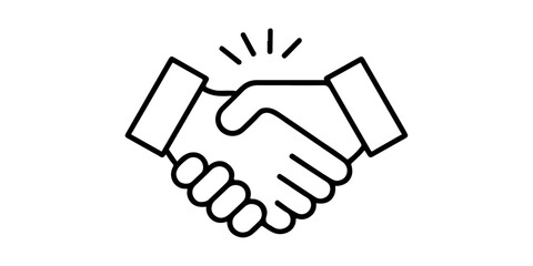 A professional vector illustration of a business handshake symbol representing a successful deal, partnership agreement, and teamwork between people greeting each other with a firm hand shake © hossain