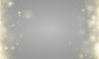 Golden dust glimmers in glowing light with sparkle, glitter. Twinkle particles drift across bokeh, stardust highlights flare. Festive sparks, magical glare, lens flare brighten PNG illustration. © ikril