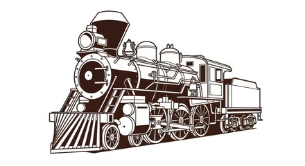 Vintage Steam Locomotive Train Engine Front. © mboku