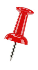 Naklejka premium A red push pin isolated on transparent background