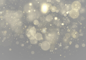 Yellow sparkling dust glows in soft light, scattering glitter, sparkle across bokeh. Twinkle...