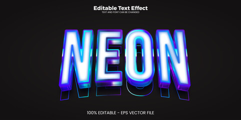 Neon editable text effect professional trendy and modern editable typography for graphic design. © Dhm