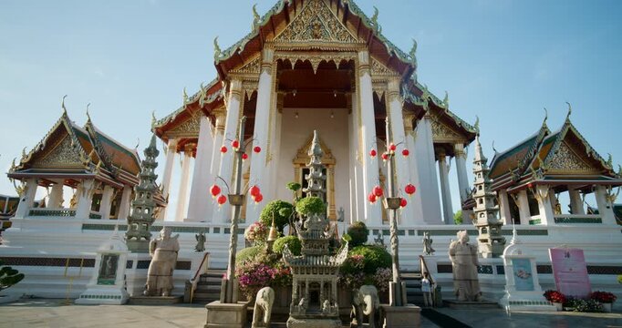 Wat Suthat Thepwararam is a first-class royal temple of the Ratchaworamahawihan type, one of only a few in  Bangkok Thailand