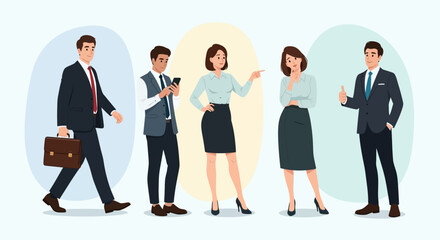 Obraz premium Business people in formal attire standing.