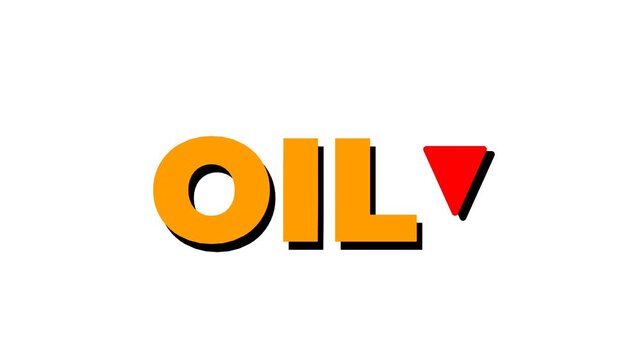oil down arrow symbol icon. Trade war, stocks, financial, cut loss and economic concept