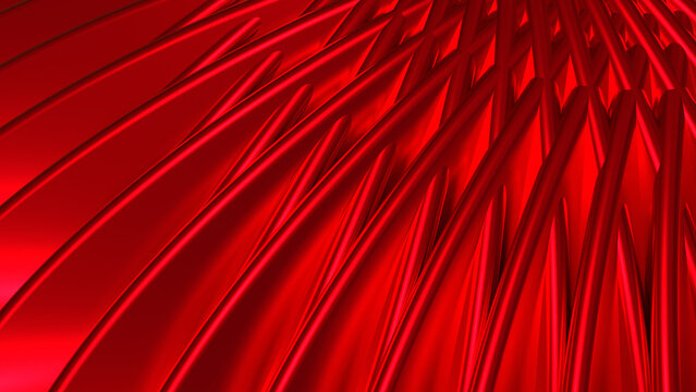 Red striped pattern background, 3d rosette lines design, abstract minimal background.