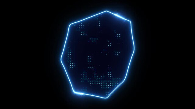 Neon Stroke Map Animation of NAURU with Glowing Light Effects