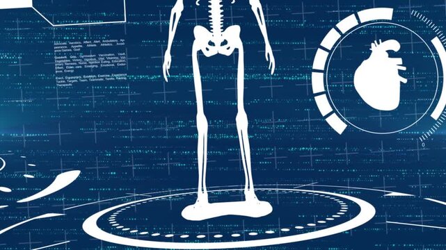 Animation of data processing over skeleton