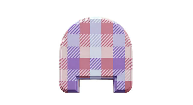 Gingham Patterned 'A' Letter Isolated on White