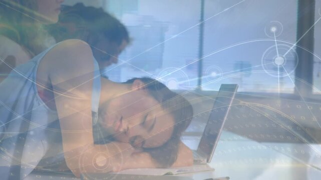 Animation of network of connections over diverse students at university