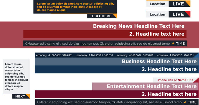 Lower third pack, breaking news and promo bars for the News Channel, Broadcast Design
