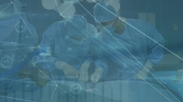 Animation of data processing over diverse surgeons during surgery