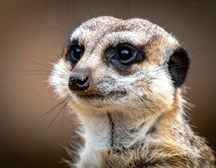Fototapeta premium Meerkat Suricata suricatta standing watchful, observing surrounding environment in wildlife