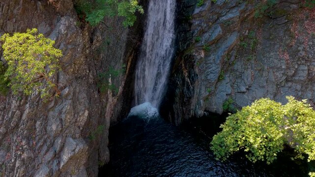 Aerial View of Fonias Gorge and Waterfalls on Samothraki Island