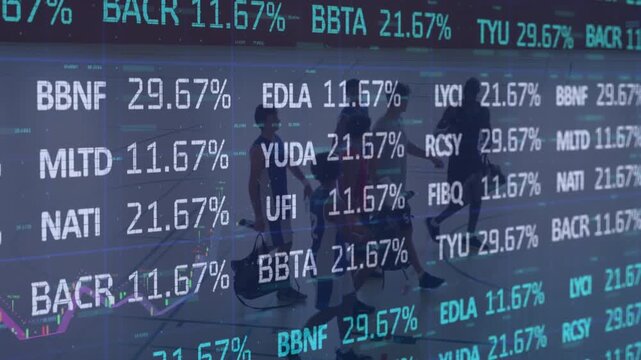Animation of financial data processing over diverse basketball players