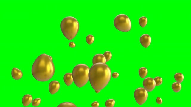 Animation of gold confetti falling over spinning green background
