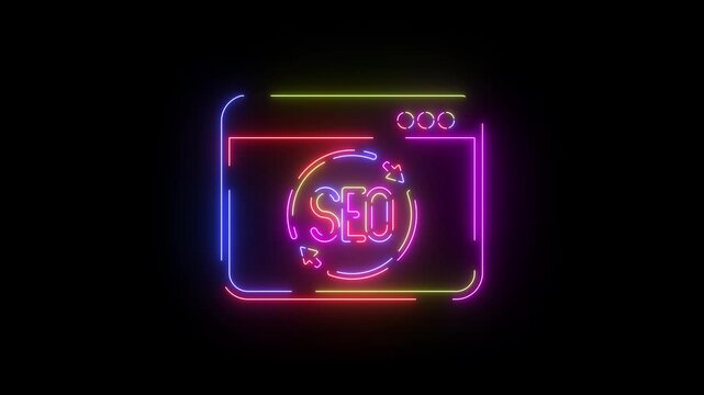 Web campaign neon line icon seamless loop