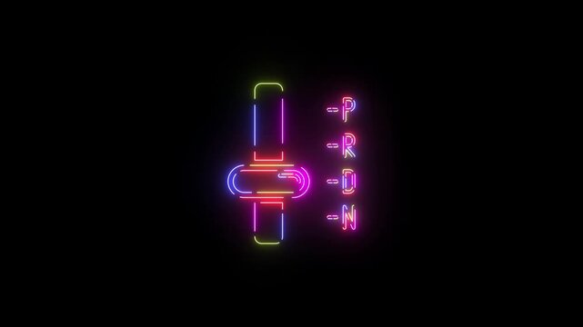 Time settings neon line icon seamless loop