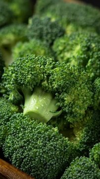 closeup of Fresh green broccoli florets vegetable