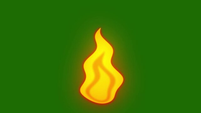 Set cartoon loop animation fire or flame isolated on black and white background. Video motion graphic element.
