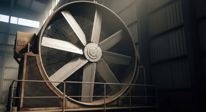 Large Industrial Fan in a Warehouse.